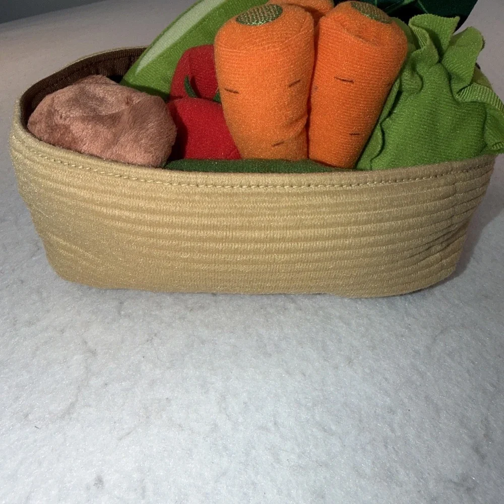 CHILDRENS SOFT PLAY VEGETABLES IN A BASKET TOYS IKEA CARROTS TOMATOES MUSHROOM +